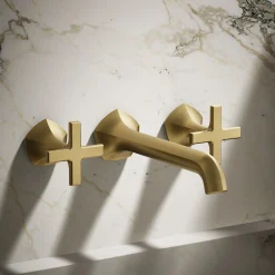 Wall-mount bathroom sink faucet Cross handle trim, 1.2 gpm