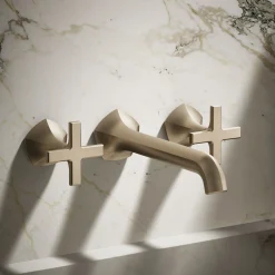 Wall-mount bathroom sink faucet Cross handle trim, 1.2 gpm