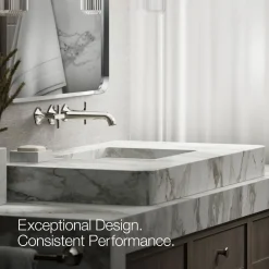Wall-mount bathroom sink faucet Cross handle trim, 1.2 gpm