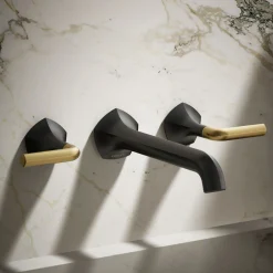 Wall-mount bathroom sink faucet Lever handle trim, 1.2 gpm