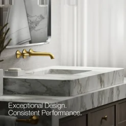 Wall-mount bathroom sink faucet Lever handle trim, 1.2 gpm