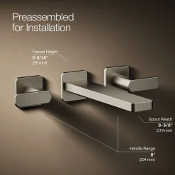 Wall-mount bathroom sink faucet trim, 1.2 gpm