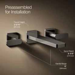 Wall-mount bathroom sink faucet trim, 1.2 gpm