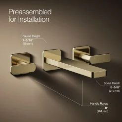 Wall-mount bathroom sink faucet trim, 1.2 gpm