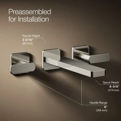Wall-mount bathroom sink faucet trim, 1.2 gpm
