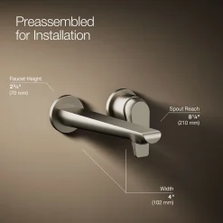 Wall-mount bathroom sink faucet, 1.2 gpm