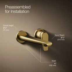 Wall-mount bathroom sink faucet, 1.2 gpm