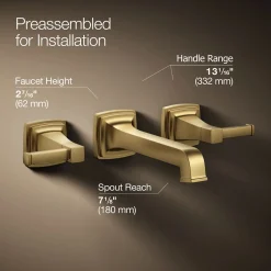 Wall-mount bathroom sink faucet trim, 1.2 gpm