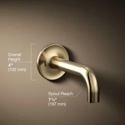 Wall-mount bath spout