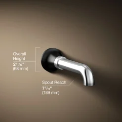 Wall-mount bath spout