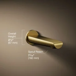 Wall-mount bath spout
