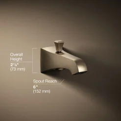 Wall-mount bath spout with Deco design and diverter
