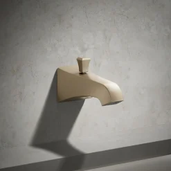 Wall-mount bath spout with Deco design and diverter