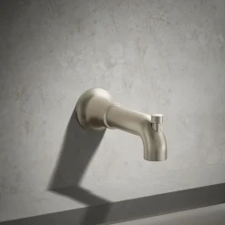 Wall-mount bath spout with diverter