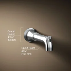 Wall-mount bath spout with diverter