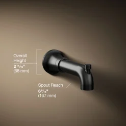 Wall-mount bath spout with diverter