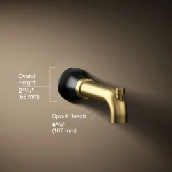Wall-mount bath spout with diverter
