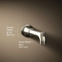 Wall-mount bath spout with diverter