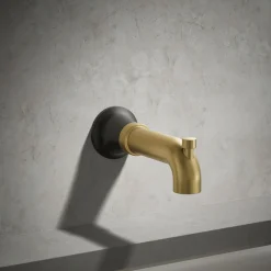 Wall-mount bath spout with diverter