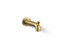 Wall-mount bath spout with diverter