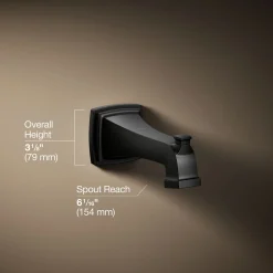 Wall-mount bath spout with diverter