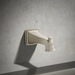 Wall-mount bath spout with diverter