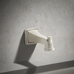 Wall-mount bath spout with diverter