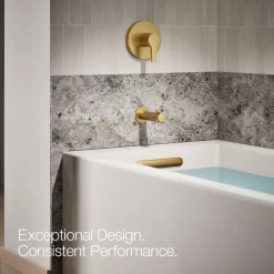 Wall-mount bath spout with diverter