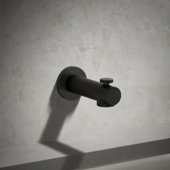 Wall-mount bath spout with diverter