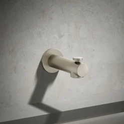 Wall-mount bath spout with diverter