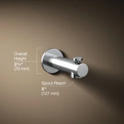 Wall-mount bath spout with diverter