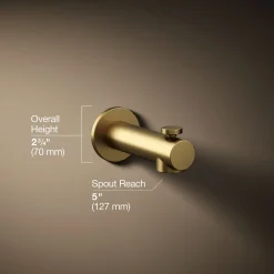 Wall-mount bath spout with diverter