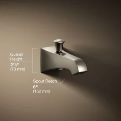 Wall-mount bath spout with diverter