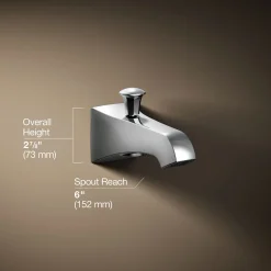 Wall-mount bath spout with diverter