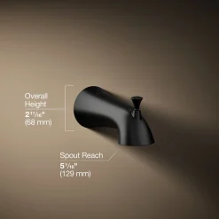Wall-mount bath spout with diverter
