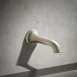 Wall-mount bath spout with flare design