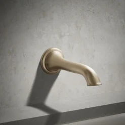 Wall-mount bath spout with flare design