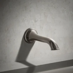 Wall-mount bath spout with flare design