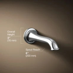 Wall-mount bath spout with flare design