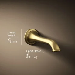 Wall-mount bath spout with flare design