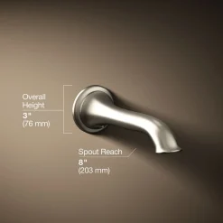 Wall-mount bath spout with flare design