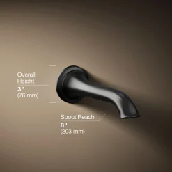 Wall-mount bath spout with flare design