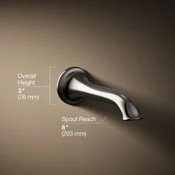Wall-mount bath spout with flare design