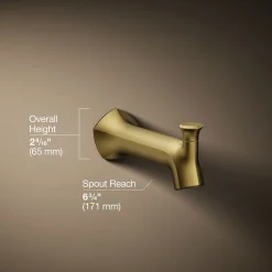 Wall-mount bath spout with Straight design and diverter