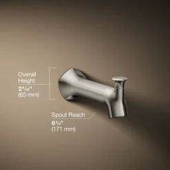 Wall-mount bath spout with Straight design and diverter
