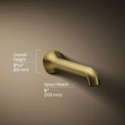 Wall-mount bath spout with Straight design, 8