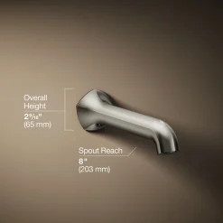 Wall-mount bath spout with Straight design, 8