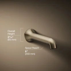 Wall-mount bath spout with Straight design, 8
