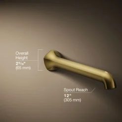 Wall-mount bath spout with Straight design, 12