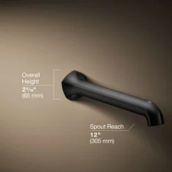 Wall-mount bath spout with Straight design, 12